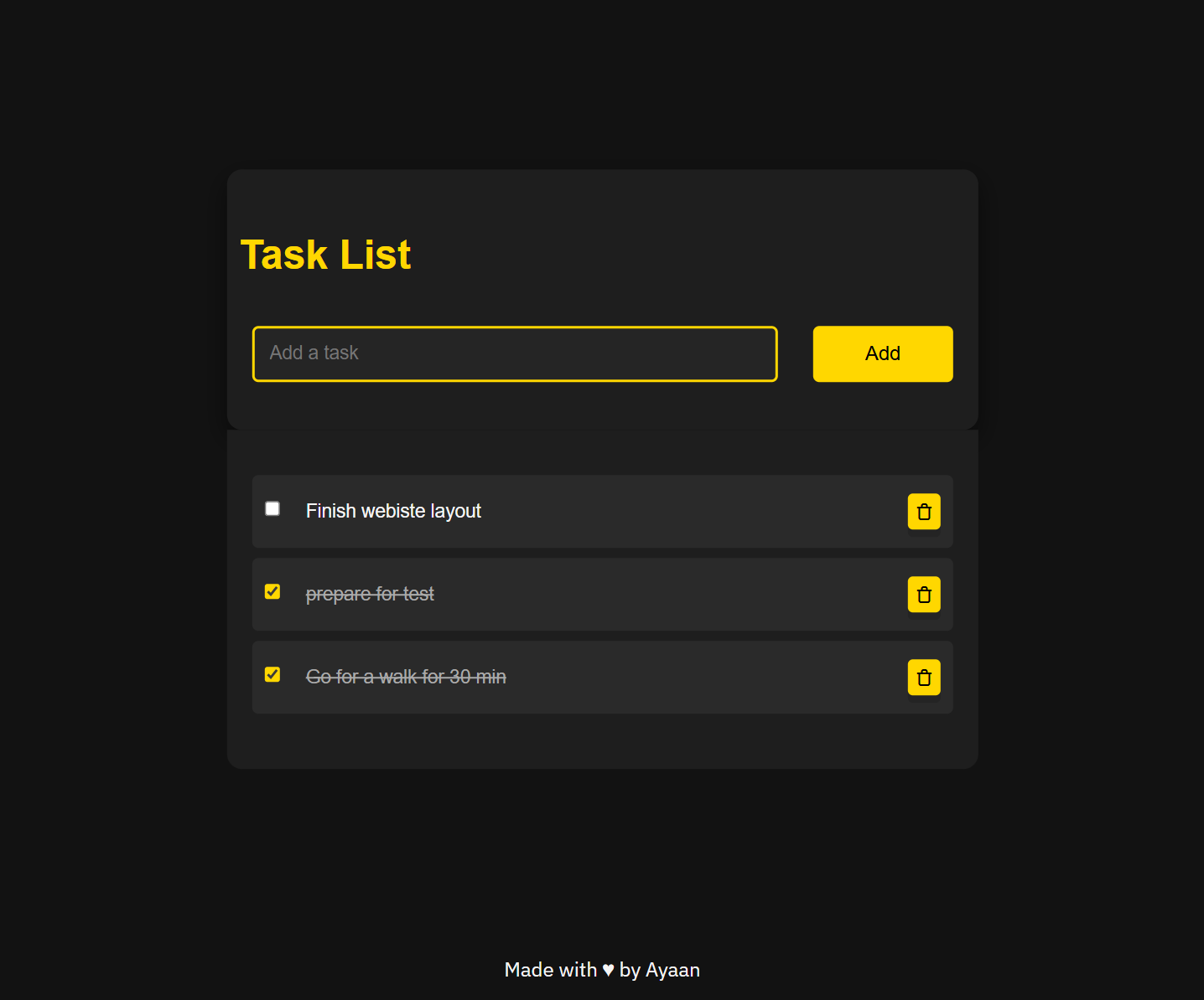 Project: Task List